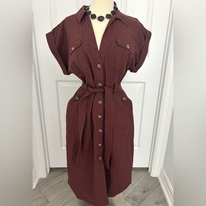 The Fifth Label Brown Maroon Midi Dress